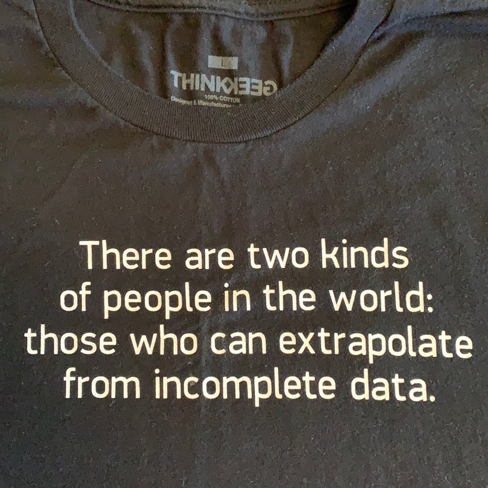 Think Geek black Large funny smart slogan shirt